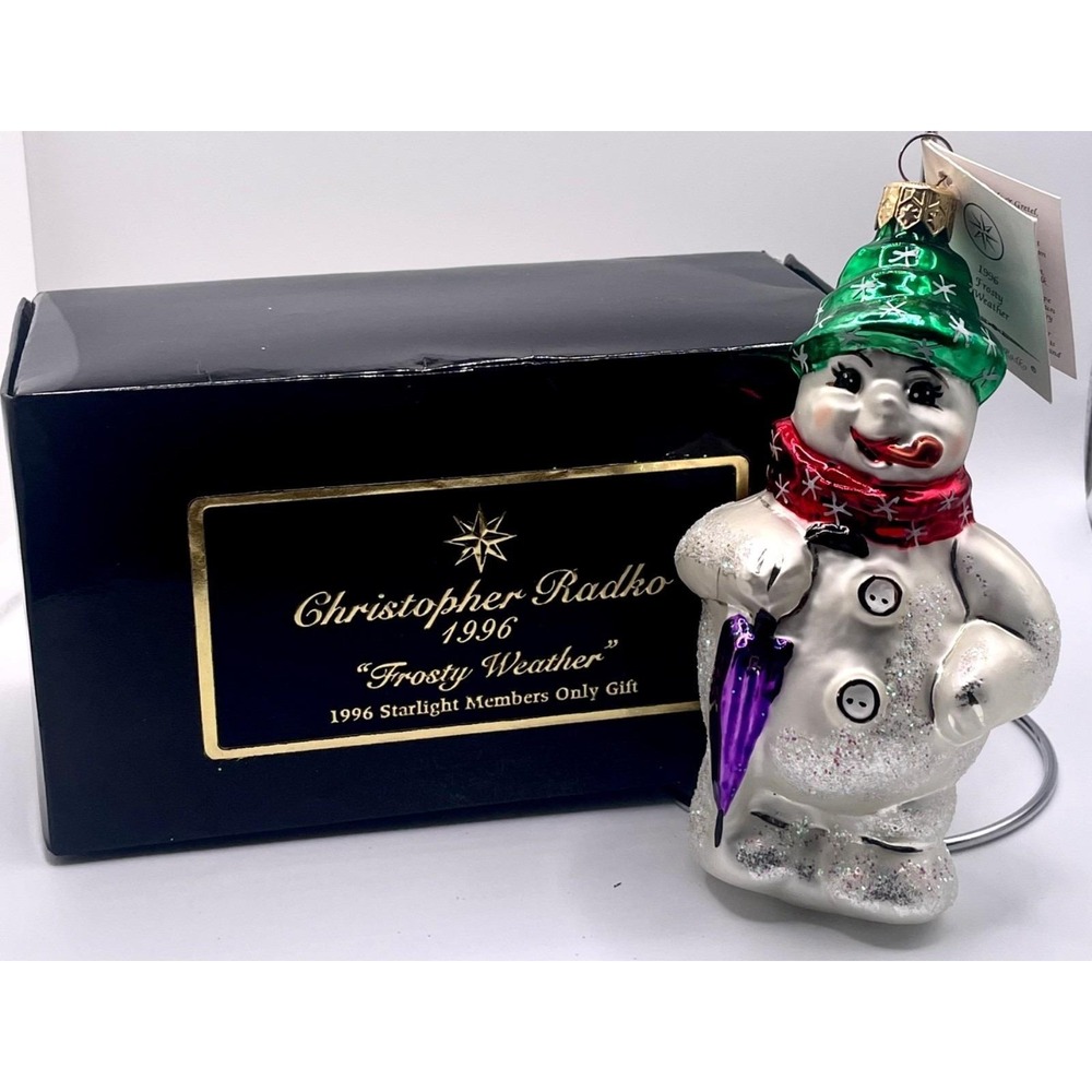 Christopher Radko Frosty Weather Glass Ornament 1996 Starlight Members Only wBox